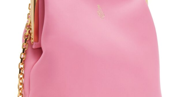 Pink Mark Cross Susanna Leather Shoulder Bag