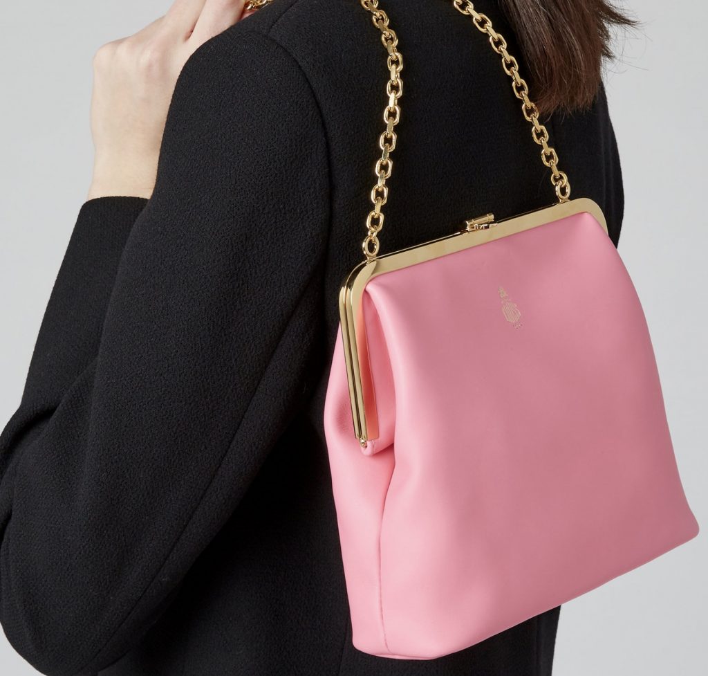 Pink Mark Cross Susanna Leather Shoulder Bag 