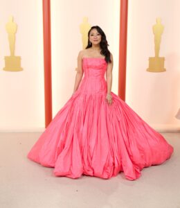 Oscar® nominee Stephanie Hsu arrives on the red carpet of the 95th Oscars