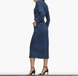 Good American Fit for Success Long Sleeve Midi Denim Shirtdress