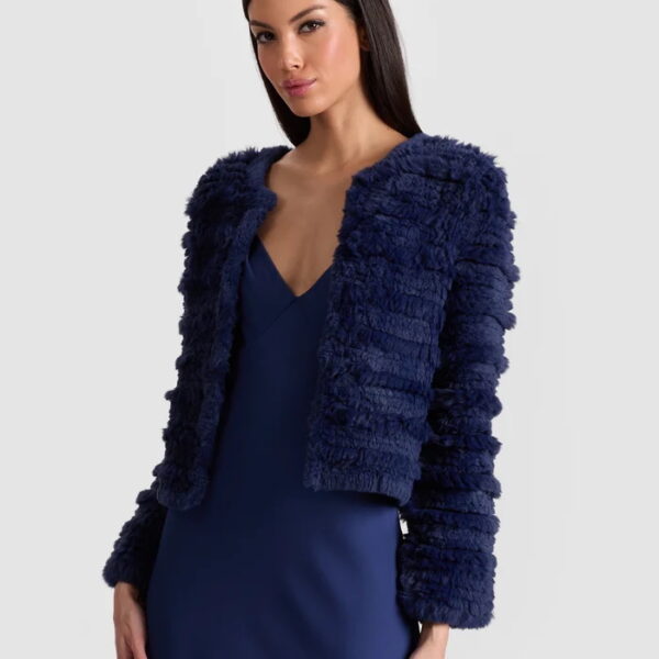 holiday luxury with the ALICE + OLIVIA Fawn Faux Fur Jacket