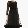 black dress holiday evening dress