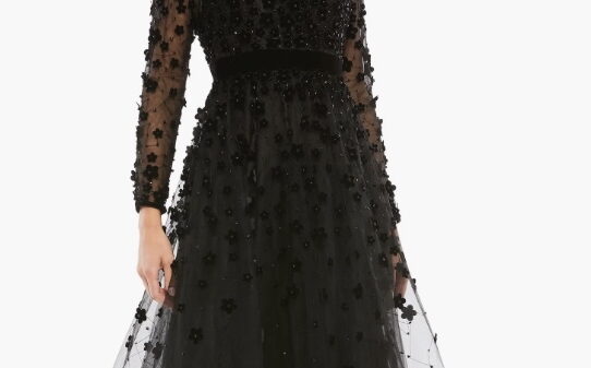 black dress holiday evening dress