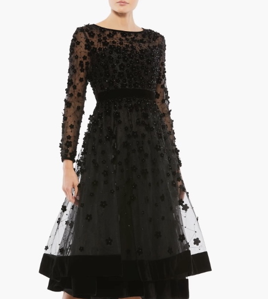 black dress holiday evening dress
