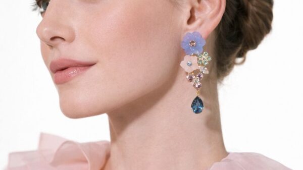 pink crystal earrings