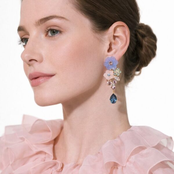 pink crystal earrings
