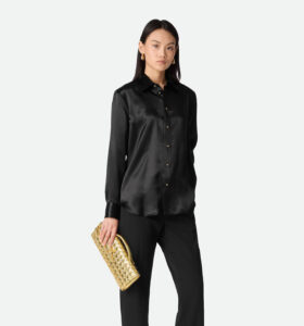 Bottega Veneta Gold Andiamo Clutch