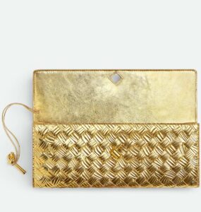 Bottega Veneta Gold Andiamo Clutch
