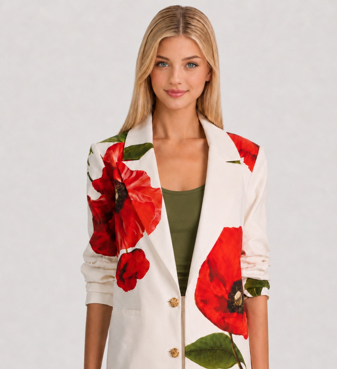Alice + Olivia Elna Slim Long Blazer