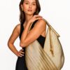 Gold metallic handbag large donna karan