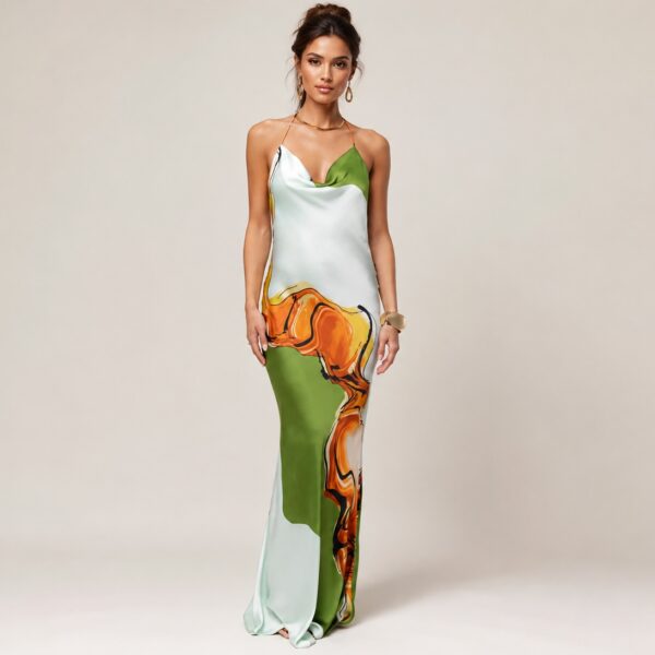 Golden Touch Drape Maxi Slipdress