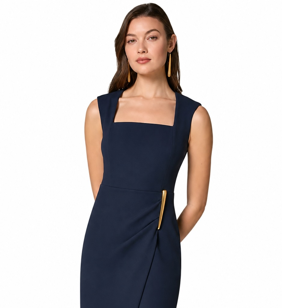 Donna Karan New York Square Neck Sheath