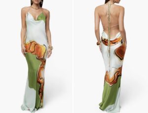 Golden Touch Drape Maxi Slipdress