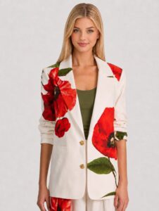 Alice + Olivia Elna Slim Long Blazer