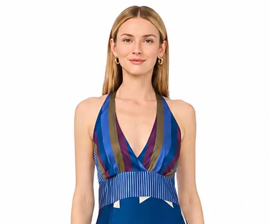 Vince Camuto Mixed-Print Maxi Dress