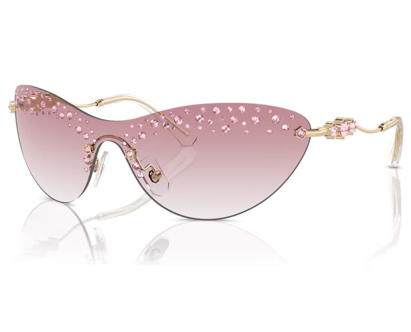 Pink Swarovski Mask Sunglasses Bring Crystal Glamour
