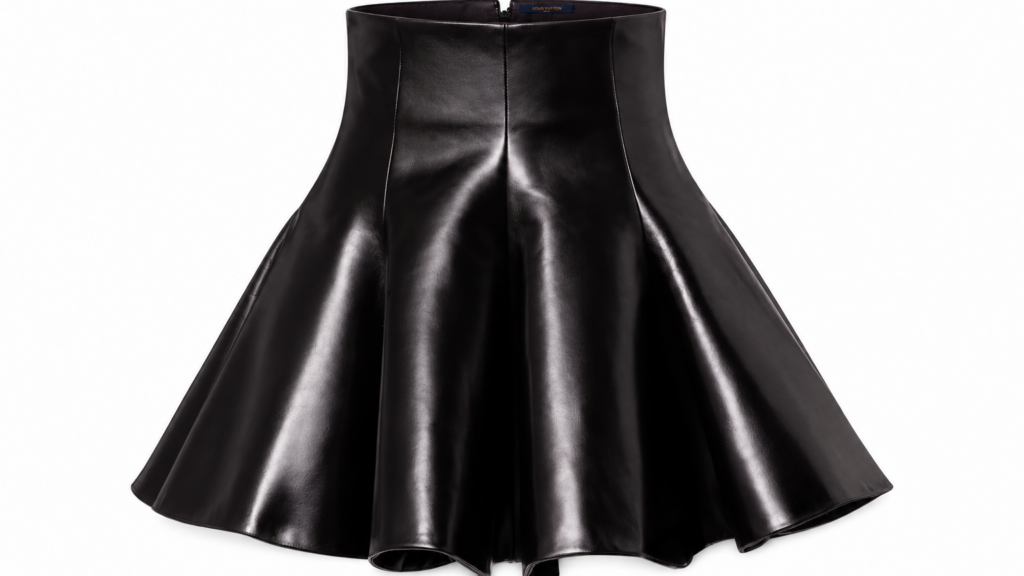 Louis Vuitton Vintage-Effect Leather Skirt