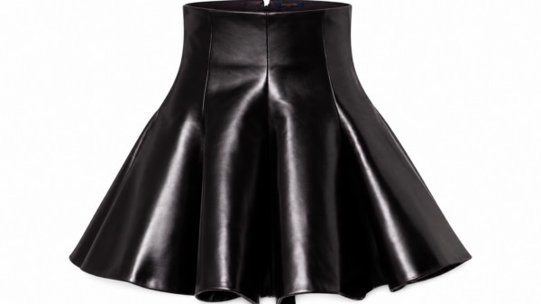 Louis Vuitton Vintage-Effect Leather Skirt