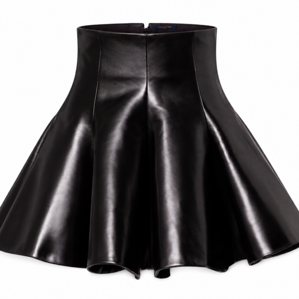 Louis Vuitton Vintage-Effect Leather Skirt