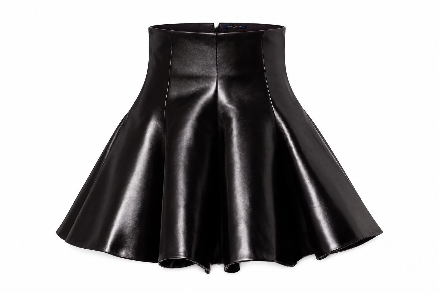 Louis Vuitton Vintage-Effect Leather Skirt
